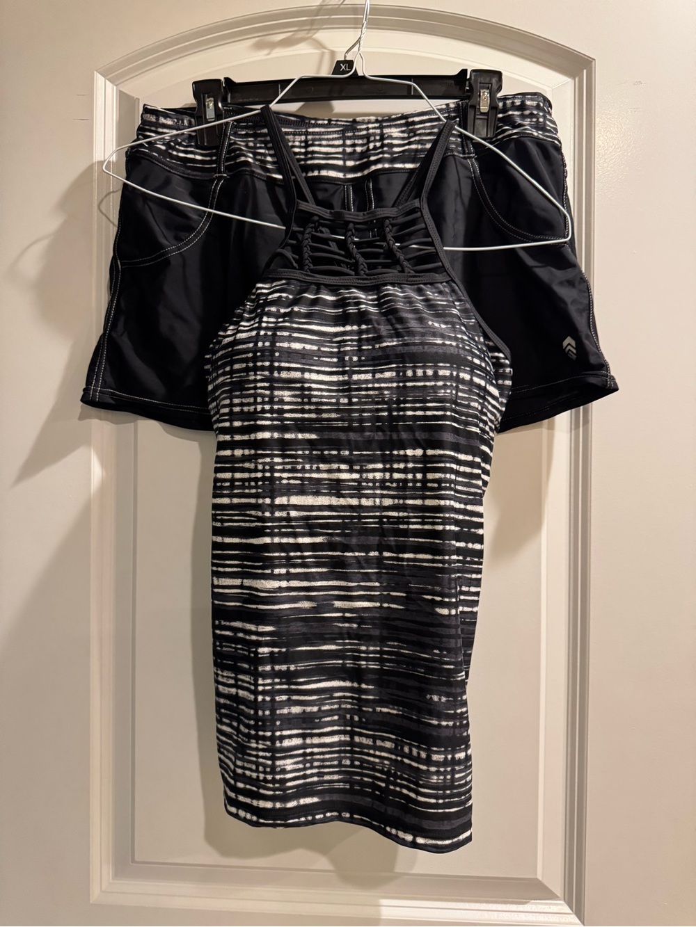Free Country Black and White Swim Top & Shorts
